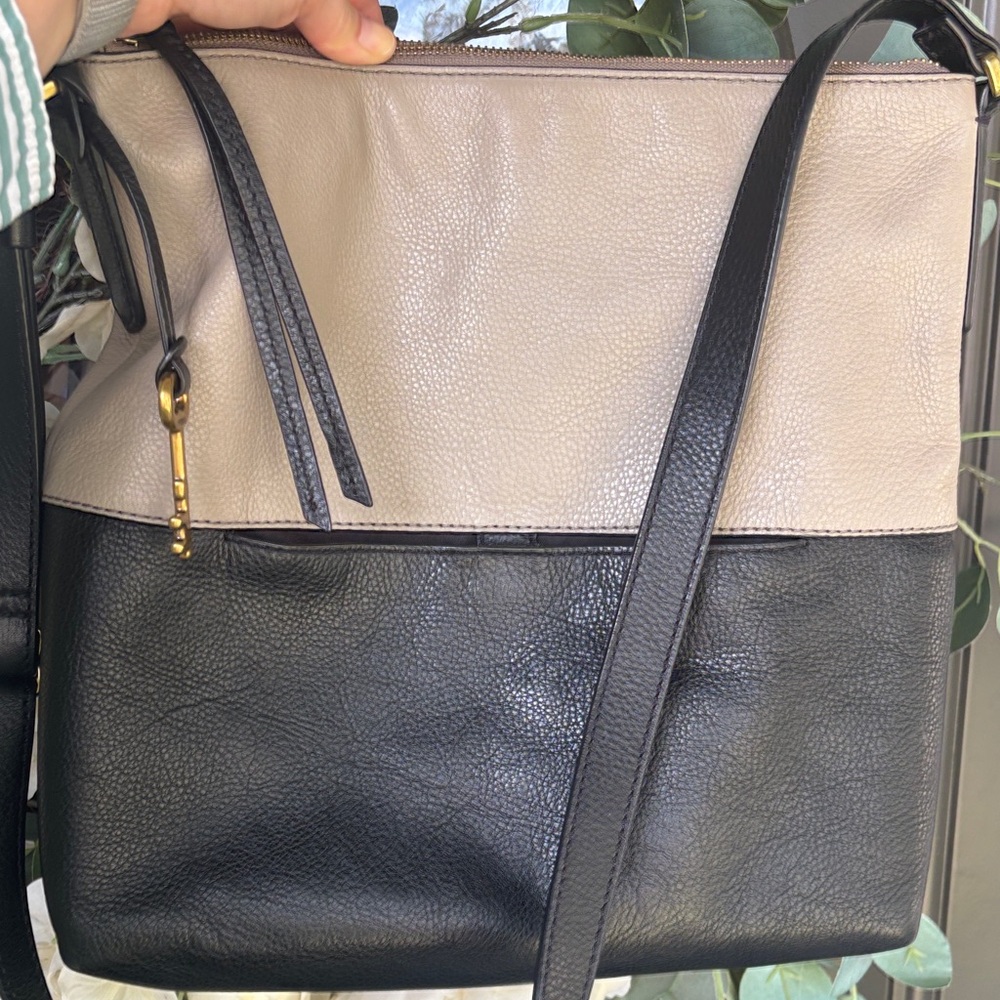 Fossil Charlotte Two-Tone Leather Shoulder Bag